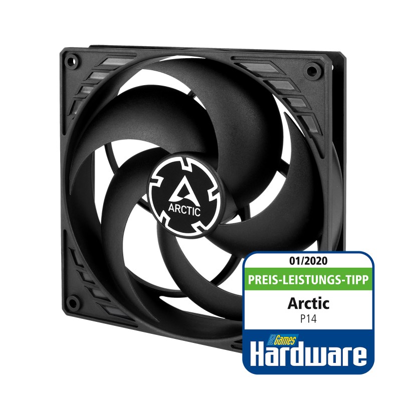 ARCTIC ventilátor P14,  140mm,  3pin,  černá0 