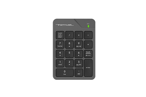 A4tech FSTYLER bezdrátová numerická klávesnice,  šedá0 
