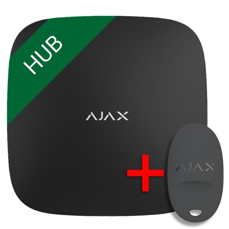SET Ajax Hub black + Ajax SpaceControl black - ZDARMA0 