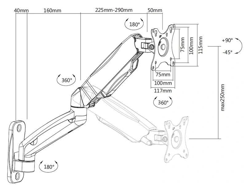 Držák na monitor Tv Fiber Mounts FM31
3 