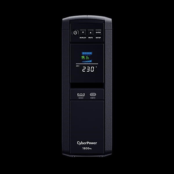 CyberPower PFC SineWave LCD GP UPS 1600VA/ 1000W,  Schuko zásuvky1 