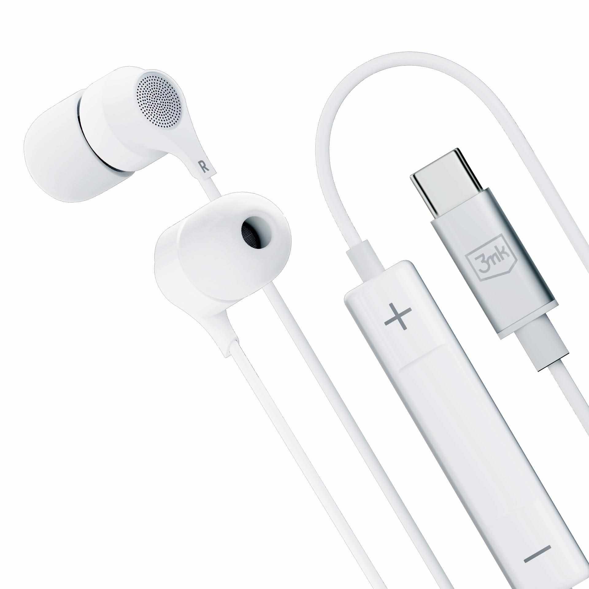 3mk sluchátka - Wired Earphones USB-C,  bílá4 