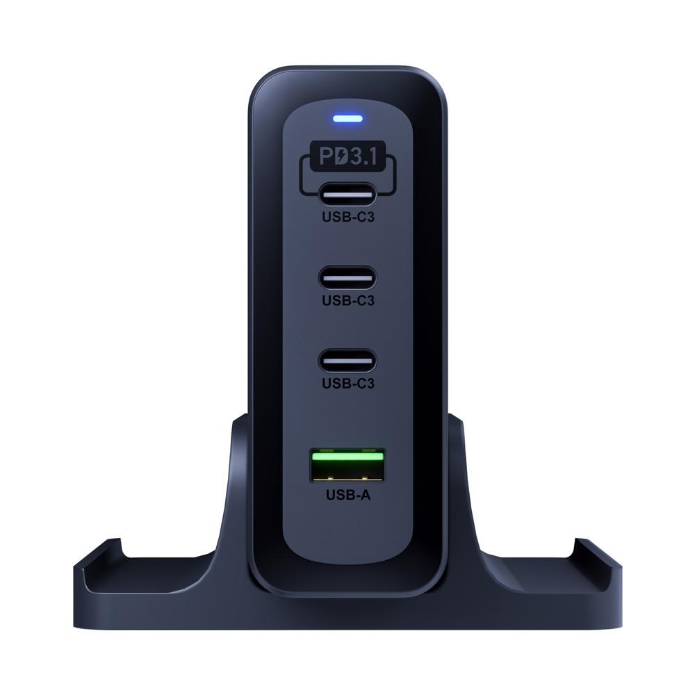 3mk nabíjecí stanice - Hyper Charging Station, 240 W, GaN, 3x USB-C + 1x USB-A0 