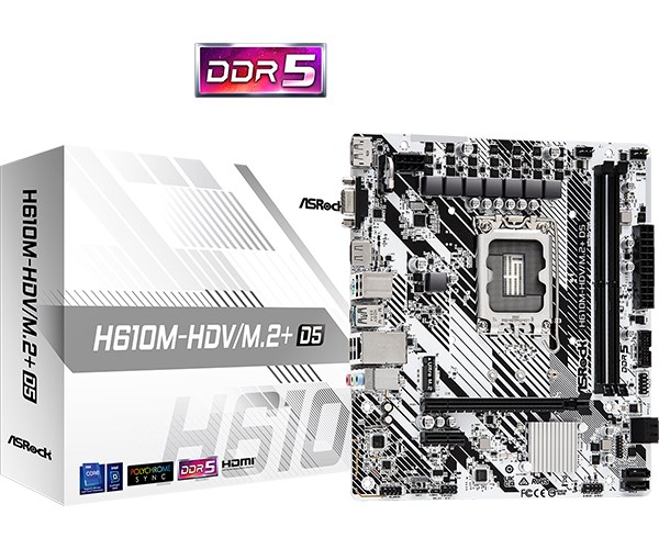 ASRock MB Sc LGA1700 H610M-HDV/ M.2+ D5,  Intel H610,  2xDDR5,  1xDP,  1xHDMI,  1xVGA,  mATX0 