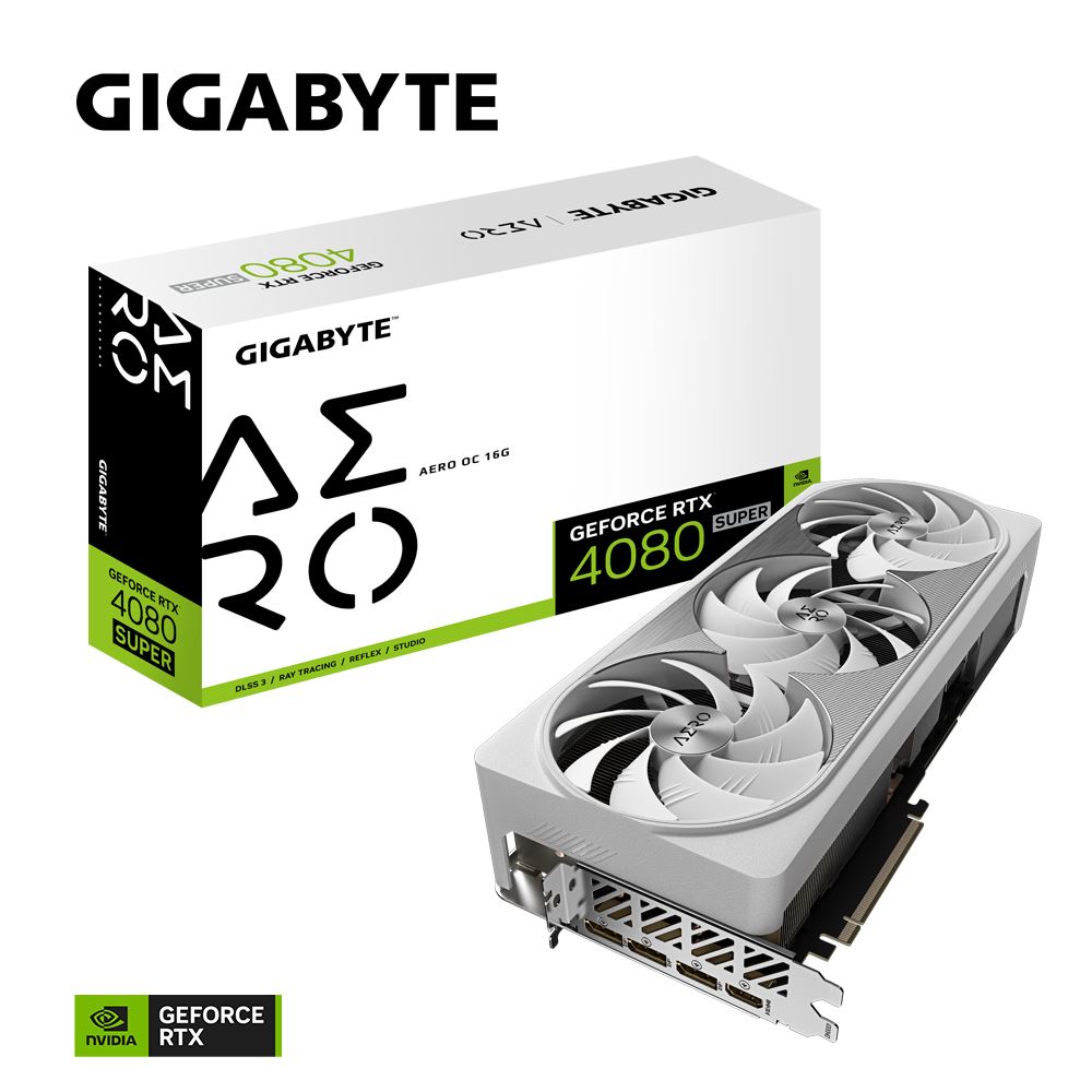 GIGABYTE VGA NVIDIA GeForce RTX 4080 SUPER AERO OC 16G,  16G GDDR6X,  3xDP,  1xHDMI0 