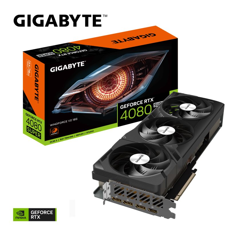 GIGABYTE VGA NVIDIA GeForce RTX 4080 SUPER WINDFORCE V2 16G,  16G GDDR6X,  3xDP,  1xHDMI0 
