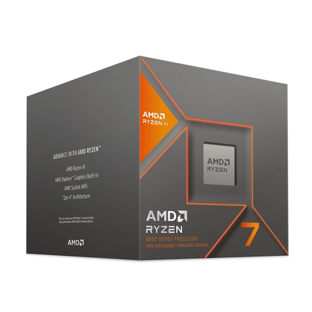 CPU AMD RYZEN 7 8700G,  8-core,  až 5.1GHz,  24MB cache,  65W,  AMD Radeon 780M Graphics,  socket AM5,  BOX0 