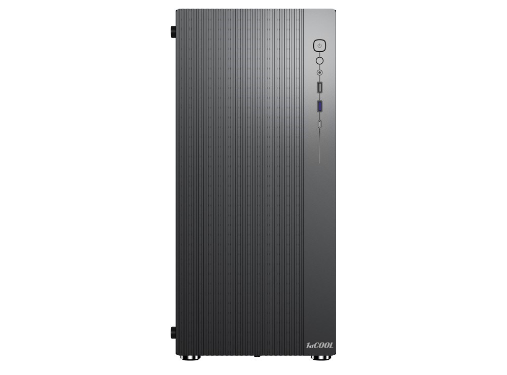 1stCOOL skříň GAMER 4,  Mid tower,  AU,  USB 3.0,  USB-C,  2x120mm,  průhledná bočnice,  bez zdroje,  černá1 