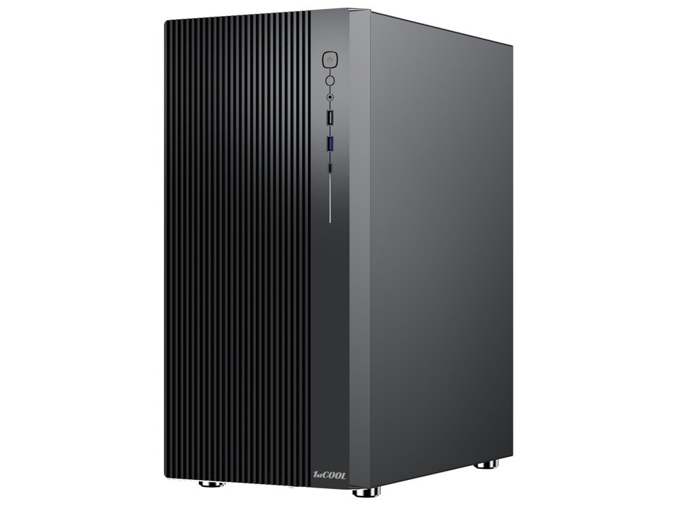 1stCOOL skříň GAMER 4,  Mid tower,  AU,  USB 3.0,  USB-C,  2x120mm,  průhledná bočnice,  bez zdroje,  černá2 