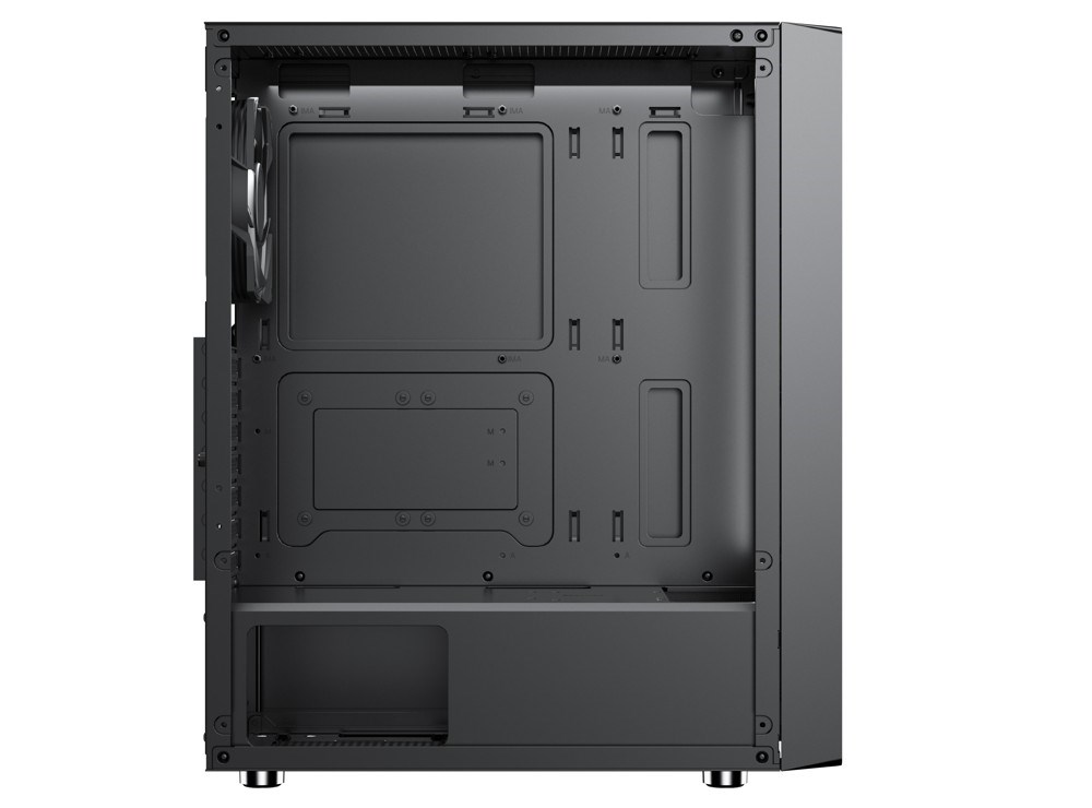 1stCOOL skříň GAMER 4,  Mid tower,  AU,  USB 3.0,  USB-C,  2x120mm,  průhledná bočnice,  bez zdroje,  černá3 