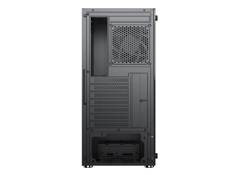 1stCOOL skříň GAMER 4,  Mid tower,  AU,  USB 3.0,  USB-C,  2x120mm,  průhledná bočnice,  bez zdroje,  černá4 