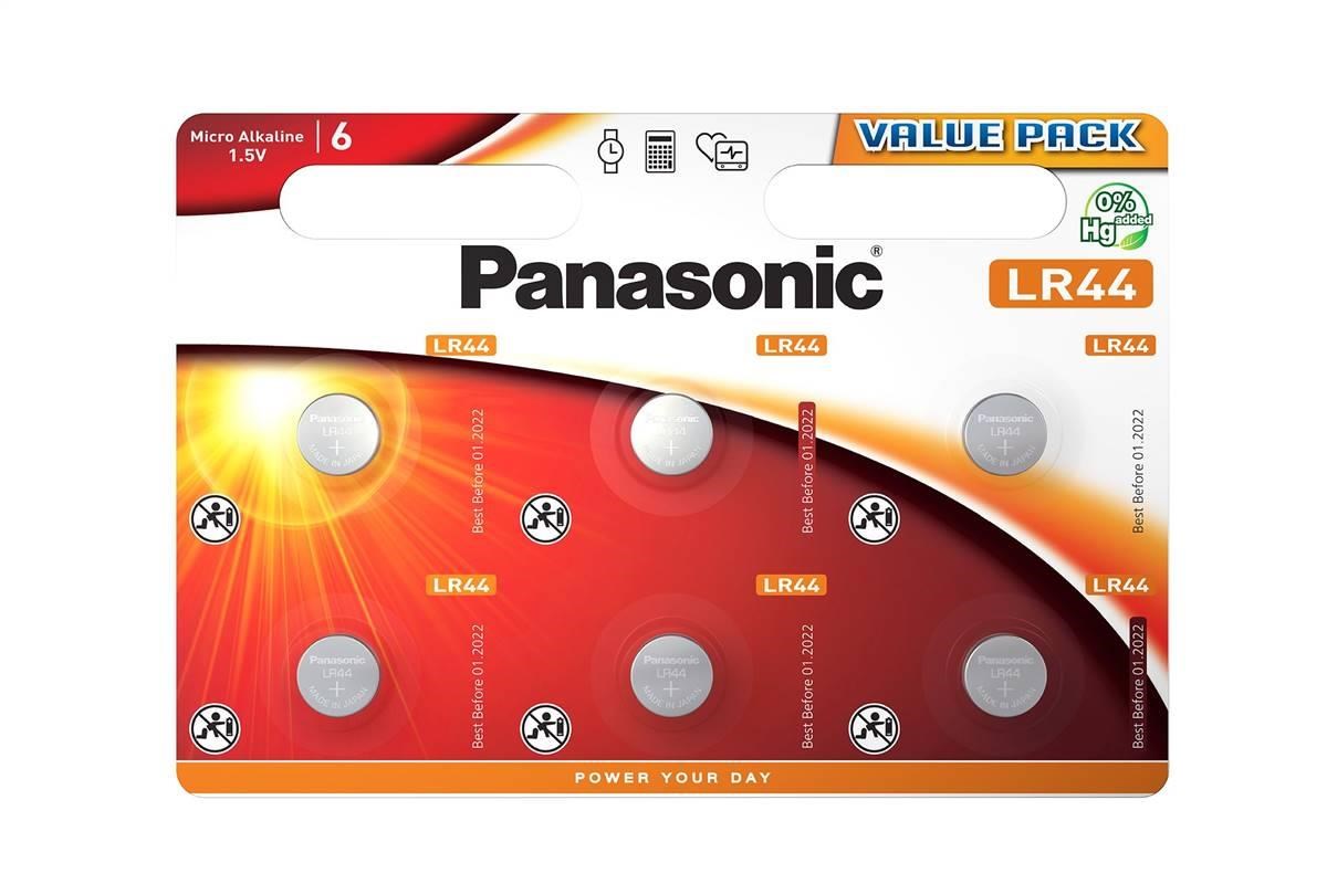 Panasonic knoflíková baterie LR44EL/ 6BP (Blistr 6 ks)0 