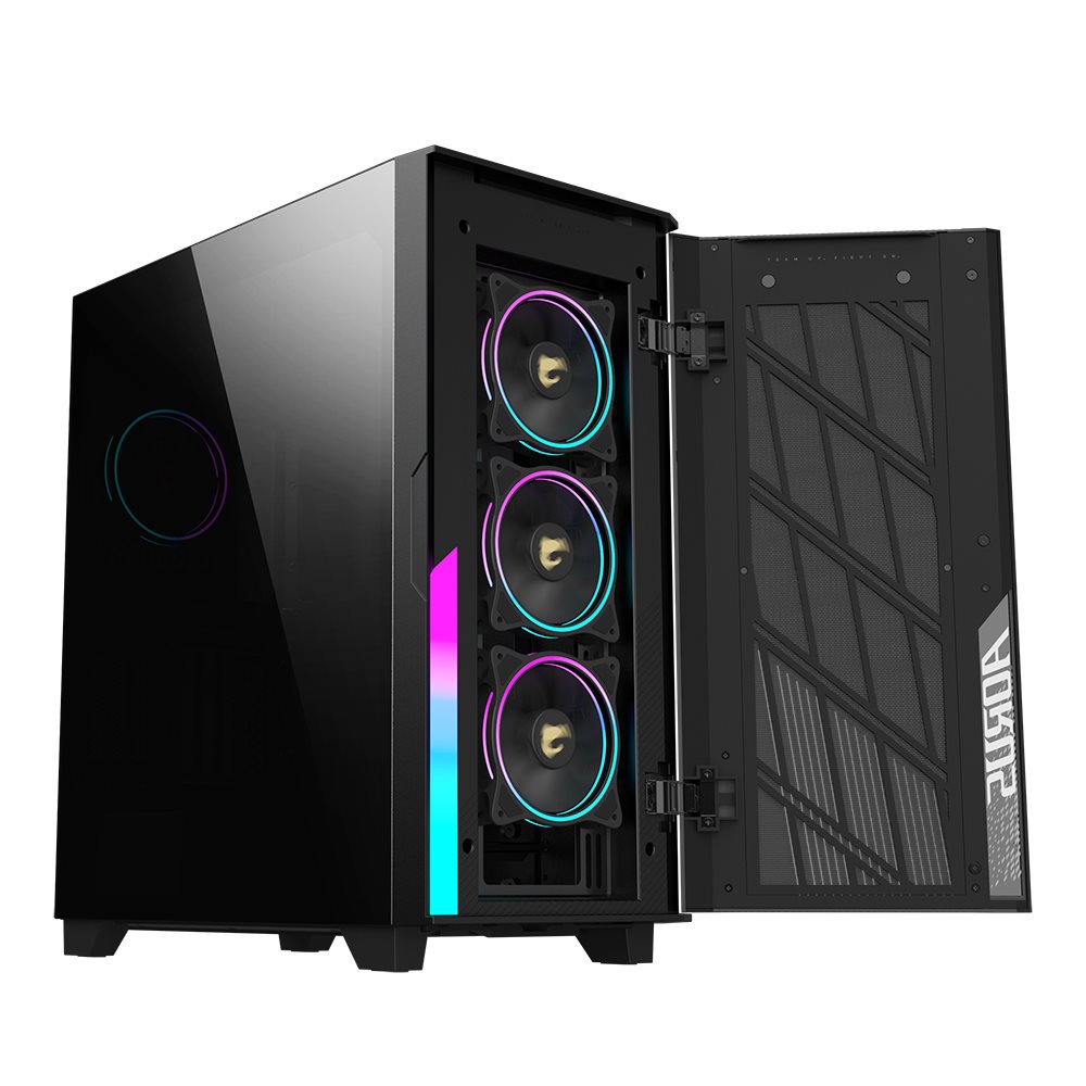 GIGABYTE case AORUS C500 GLASS, bez zdroje, průhledná bočnice, Mid Tower, černá3 