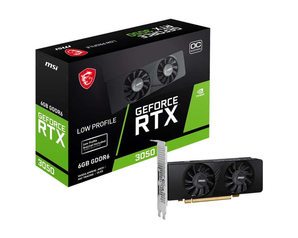 MSI VGA NVIDIA GeForce RTX 3050 LP 6G OC, 6G GDDR6, 1xDP, 2xHDMI4 