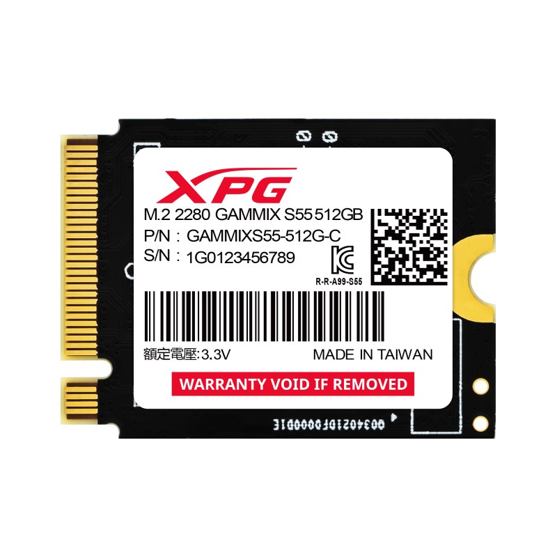 ADATA SSD 512GB XPG GAMMIX S55,  PCIe Gen4x4,  M.2 2230,  (R:5000/  W:3000MB/ s)1 