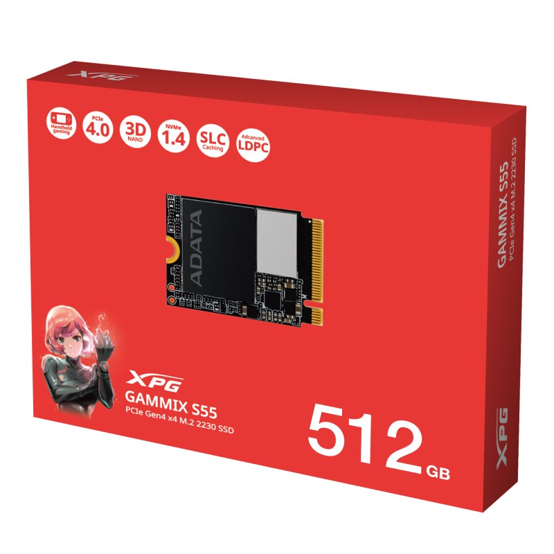 ADATA SSD 512GB XPG GAMMIX S55,  PCIe Gen4x4,  M.2 2230,  (R:5000/  W:3000MB/ s)4 