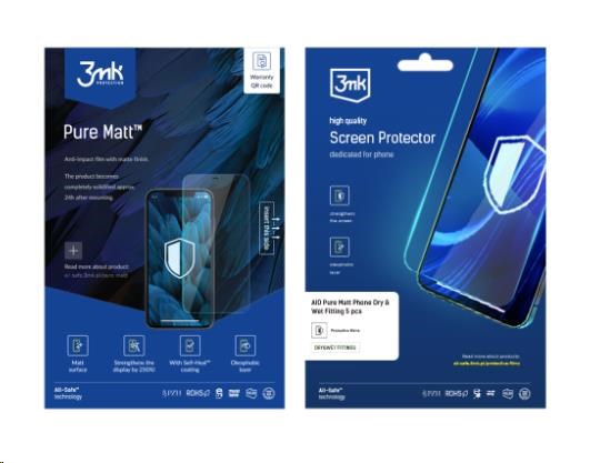3mk All-Safe - AIO fólie Pure Matt Dry & Wet Fitting Phone,  5 ks0 