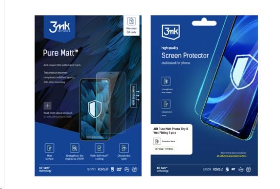 3mk All-Safe - AIO fólie Pure Matt Pro Dry & Wet Fitting Phone,  5 ks0 