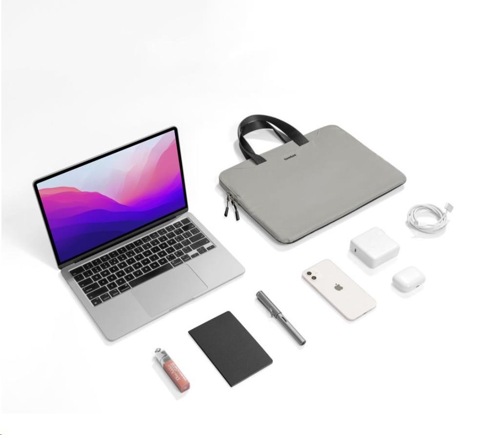 tomtoc Light-A21 Dual-color Slim Laptop Handbag,  13, 5 Inch - Gray1 