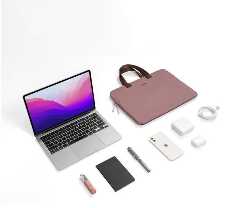 tomtoc Light-A21 Dual-color Slim Laptop Handbag,  13, 5 Inch - Raspberry8 