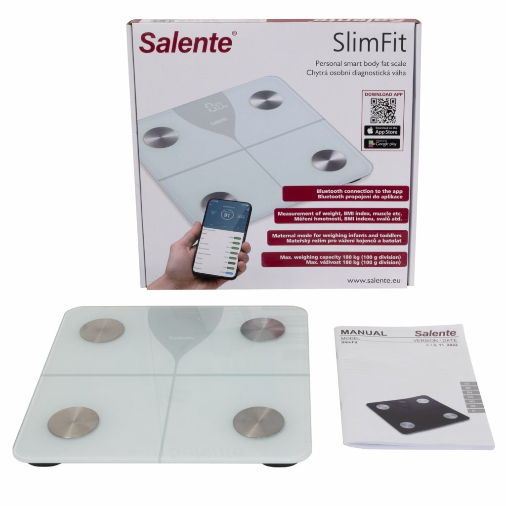 EVOLVEO Salente SlimFit, osobní diagnostická fitness váha, Bluetooth, bílá4 