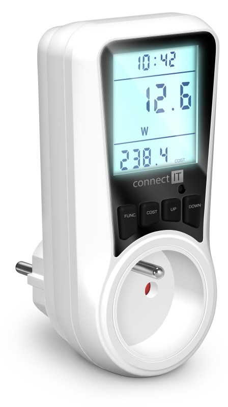 CONNECT IT Digitální měřič PowerMeter Pro, Měřič spotřeby el. energie, bílá1 