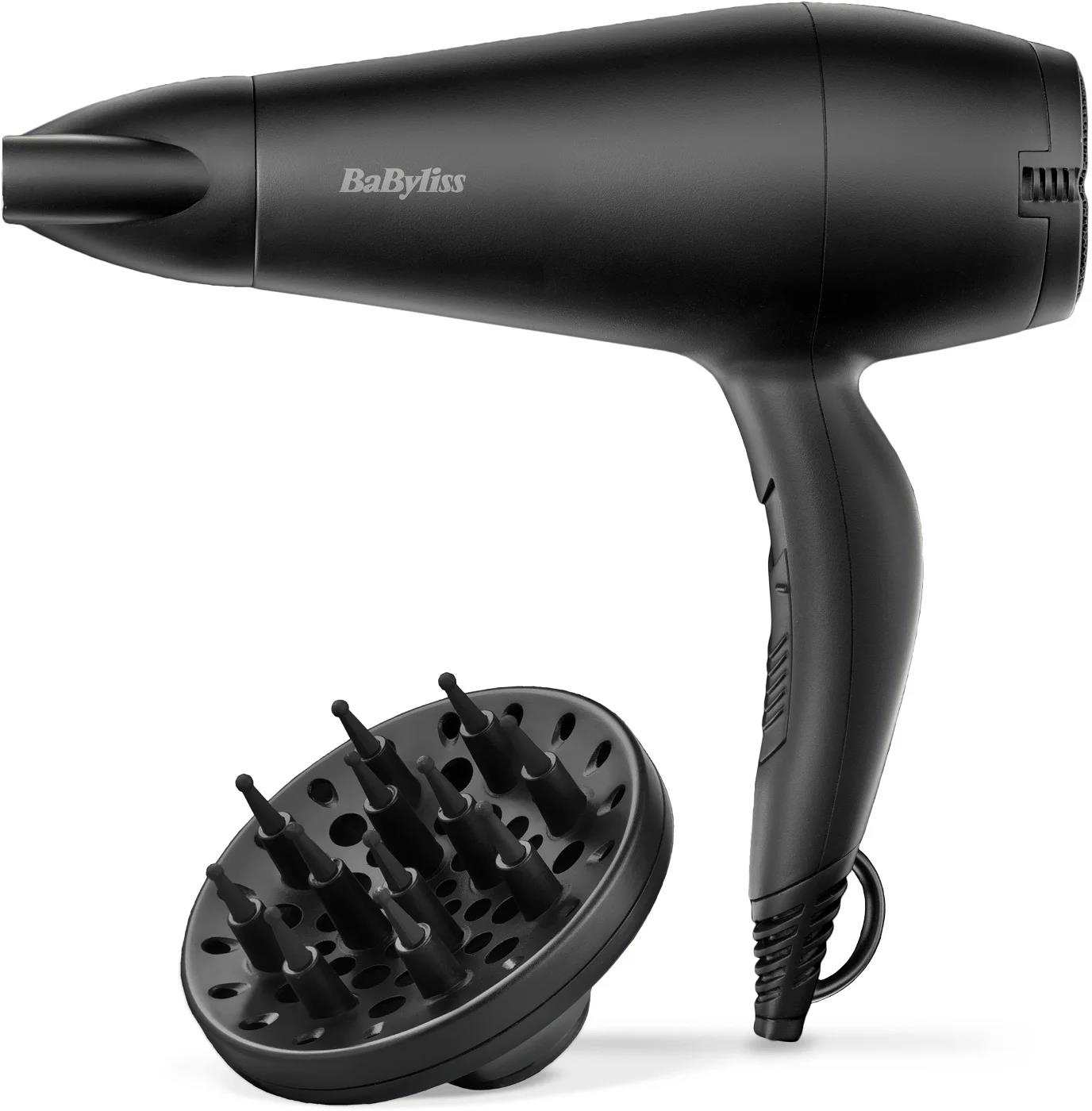 BaByliss D215DE fén na vlasy,  2200 W,  2 teploty a rychlosti,  s koncentrátorem,  černá0 