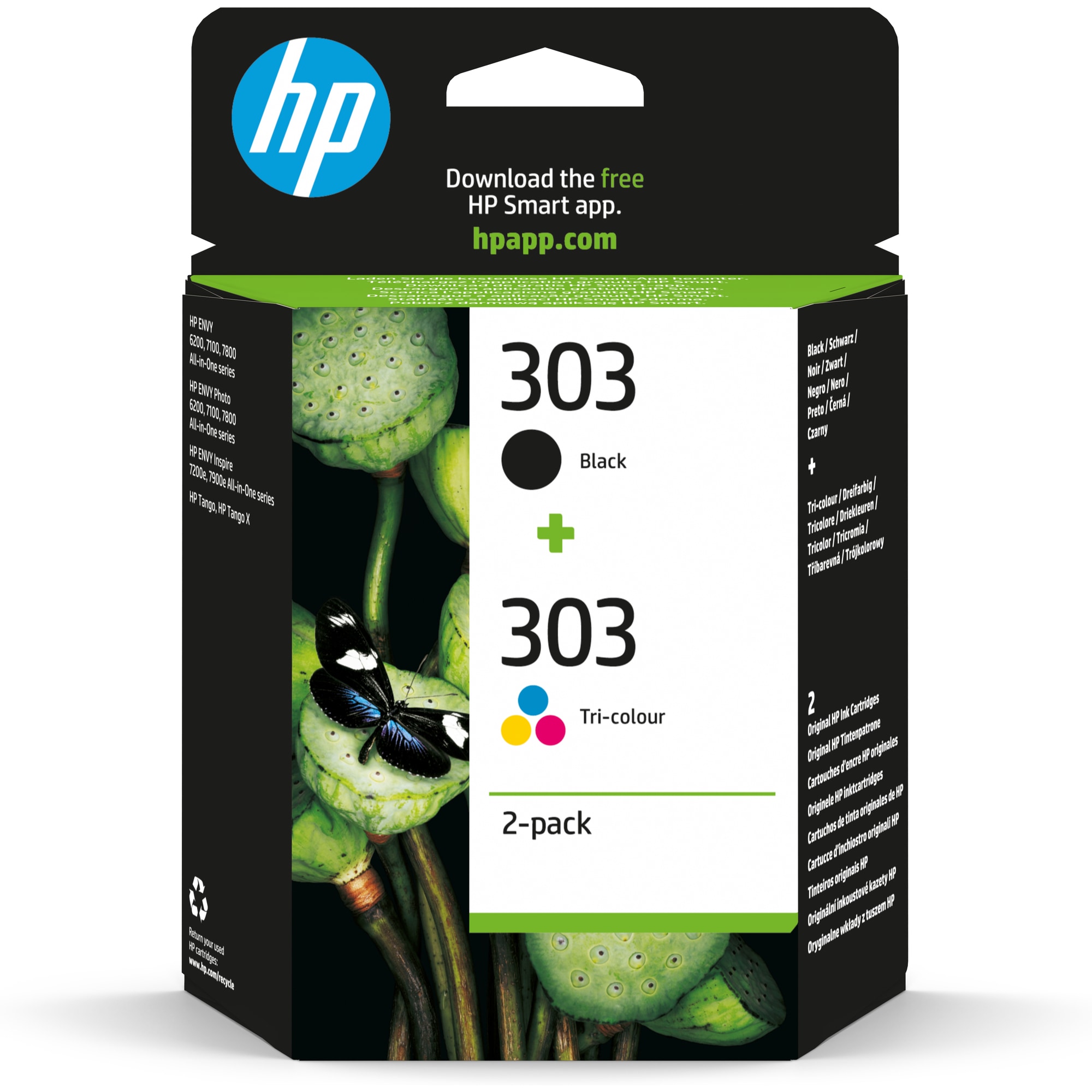 HP 303 2-pack Black Tri-color Original Ink Cartridges0 