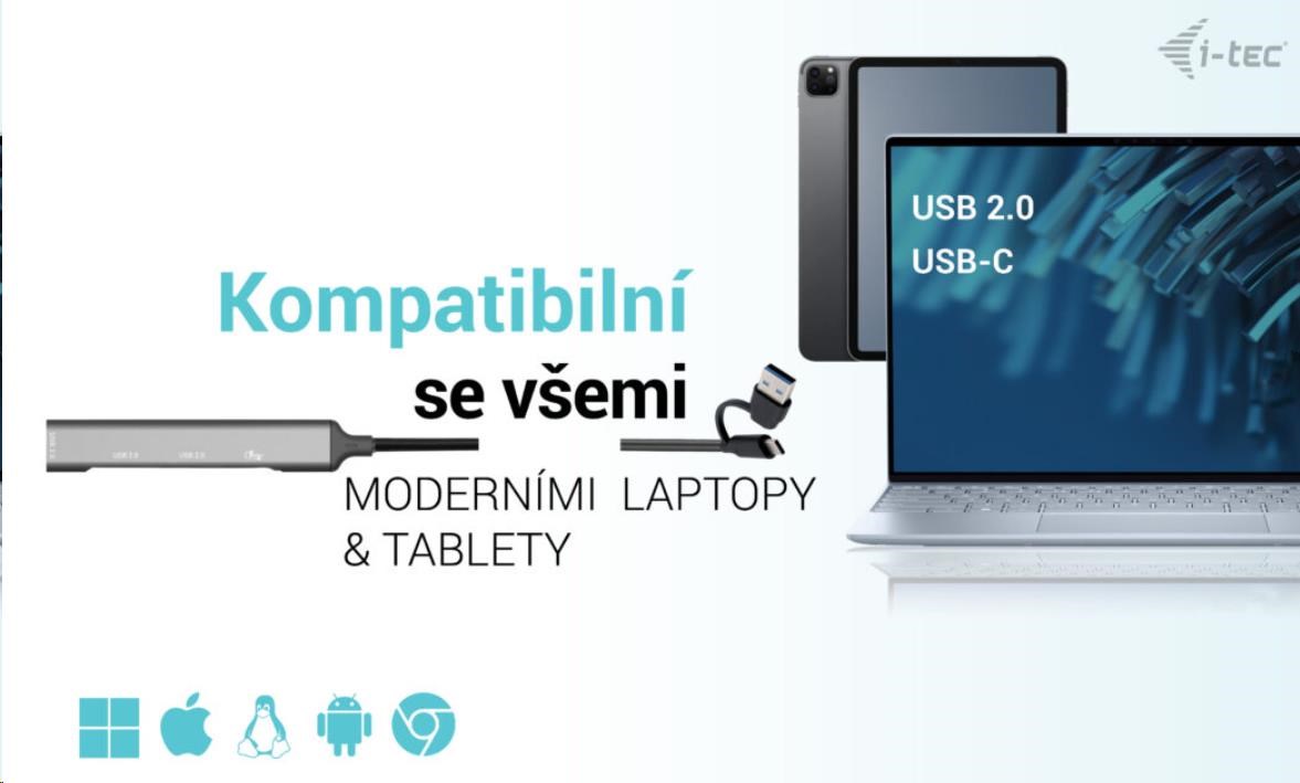 i-Tec USB-A/ USB-C Metal HUB 1x USB-C 3.1 + 3x USB 2.03 