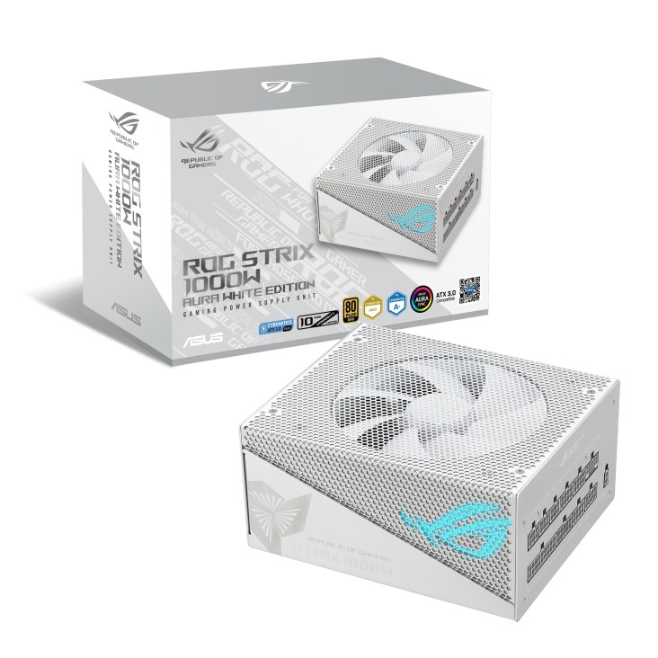 ASUS zdroj 1000W ROG STRIX GOLD AURA WHITE,  120mm,   80+ Gold,  ARGB,  Bílá0 