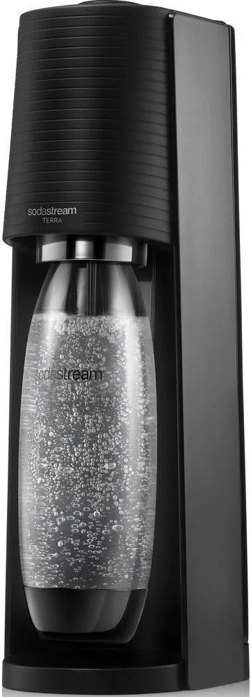 BAZAR - SodaStream Terra Black výrobník sody,  mechanický,  1l láhev SodaStream Fuse,  bombička s CO2,  černý - Poškozený ob0 