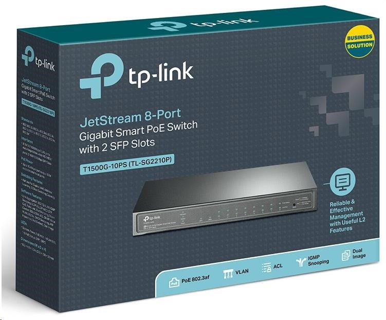 TP-Link OMADA JetStream switch SG2210P (8xGbE,  2xSFP,  8x PoE+,  61W,  fanless)3 