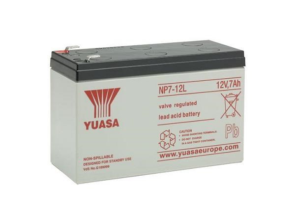 Baterie - YUASA NP7-12L (12V/ 7Ah - Faston F2 250),  životnost 5let0 