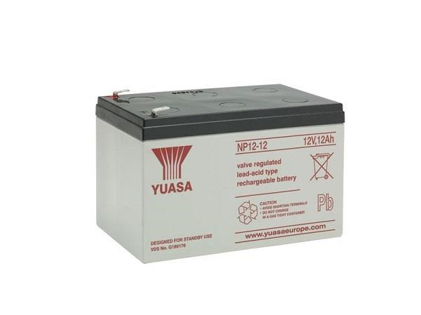 Baterie - YUASA NP12-12 (12V/ 12Ah - Faston F2 250),  životnost 5let0 