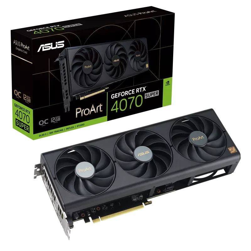 ASUS VGA NVIDIA GeForce RTX 4070 PROART SUPER OC 12G,  12G GDDR6X,  3xDP,  1xHDMI0 