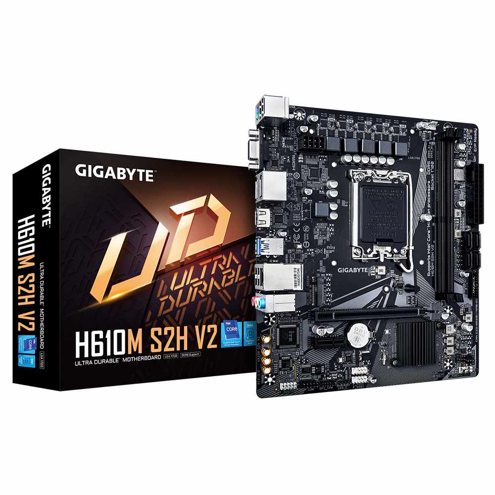 GIGABYTE MB Sc LGA1700 H610M S2H V2,  Intel H610,  2xDDR5,  2xDP,  1xHDMI,  1xVGA,  mATX0 