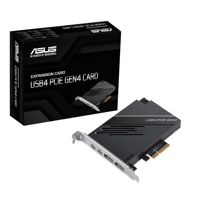 ASUS Rozšiřovací karta USB4 PCIe Gen4,  PCIe 4.0 x4,  2x USB4 Typ-C,  2x DP0 