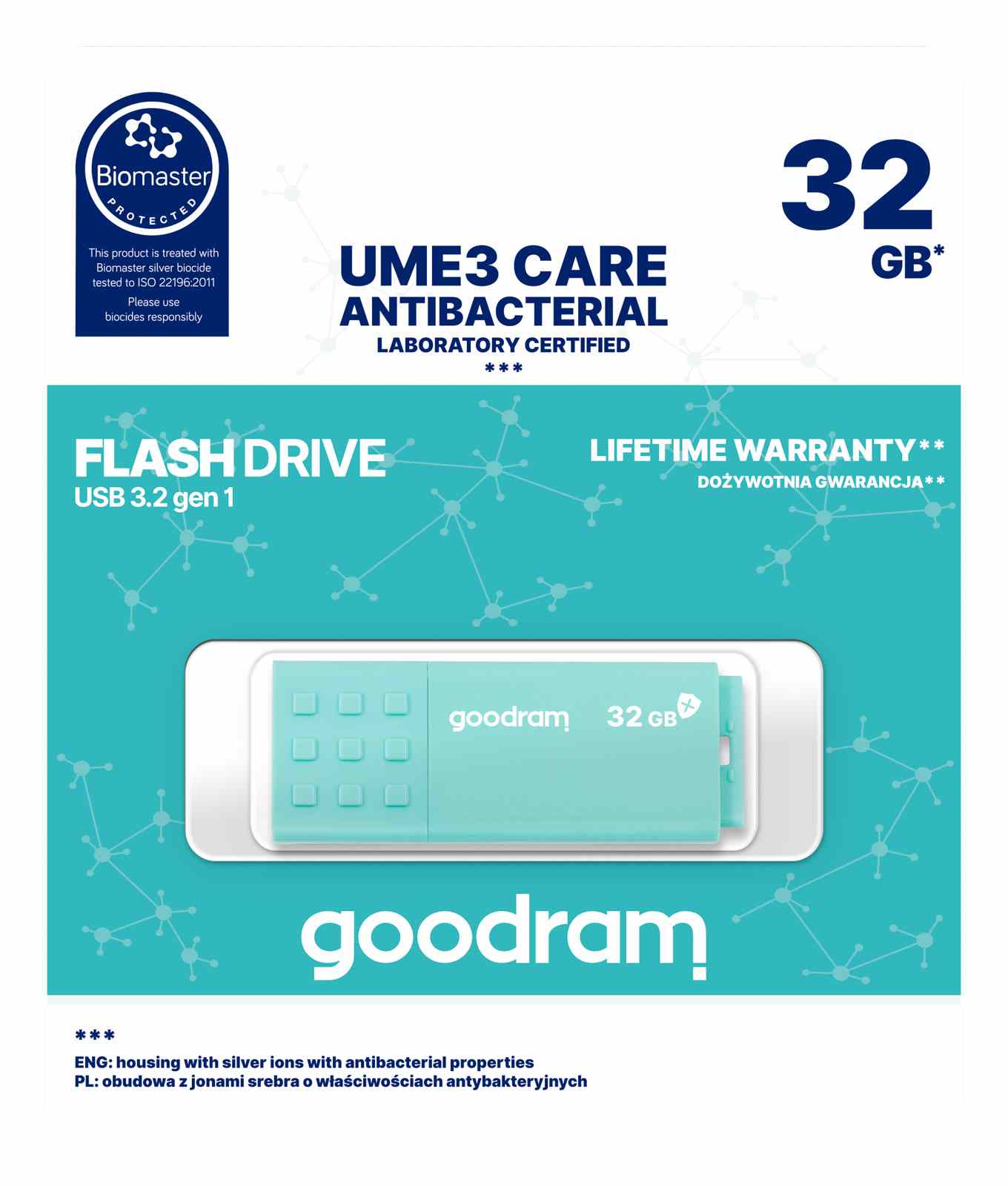 GOODRAM Flash Disk 2x32GB UME3,  USB 3.2 CARE0 