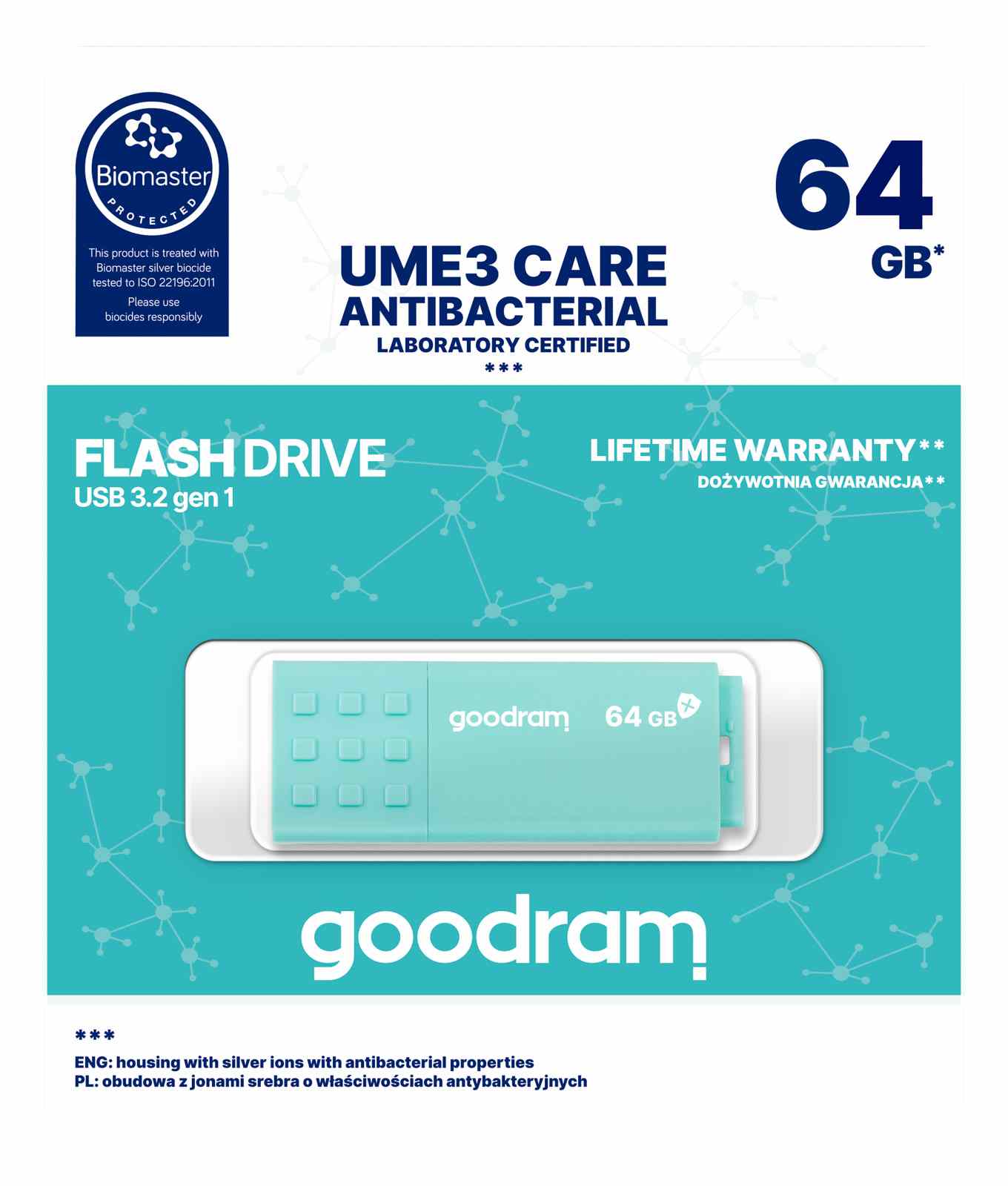 GOODRAM Flash Disk 2x64GB UME3,  USB 3.2 CARE2 