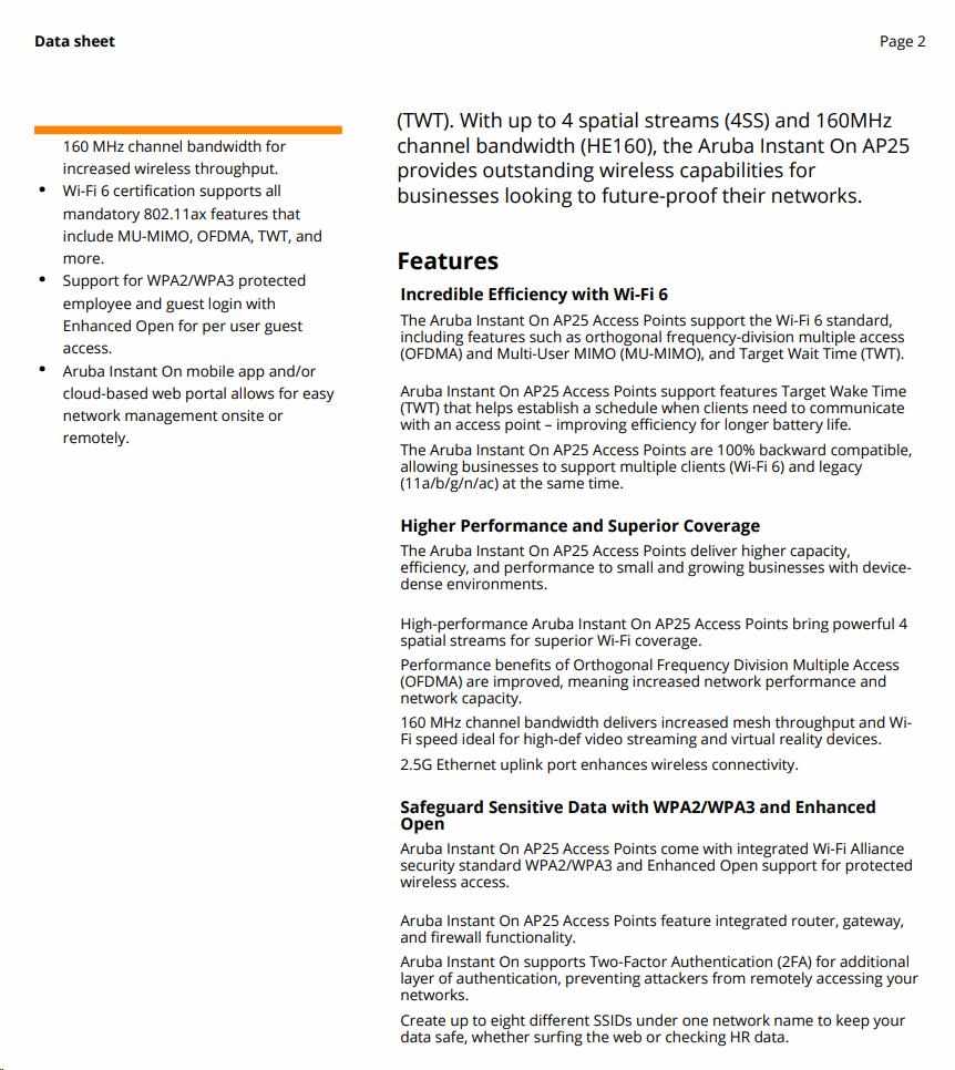 HPE Networking Instant On AP27 (RW) Dual Radio 2x2 Wi-Fi 6 Outdoor Access Point (Powered with a PoE injector)4 