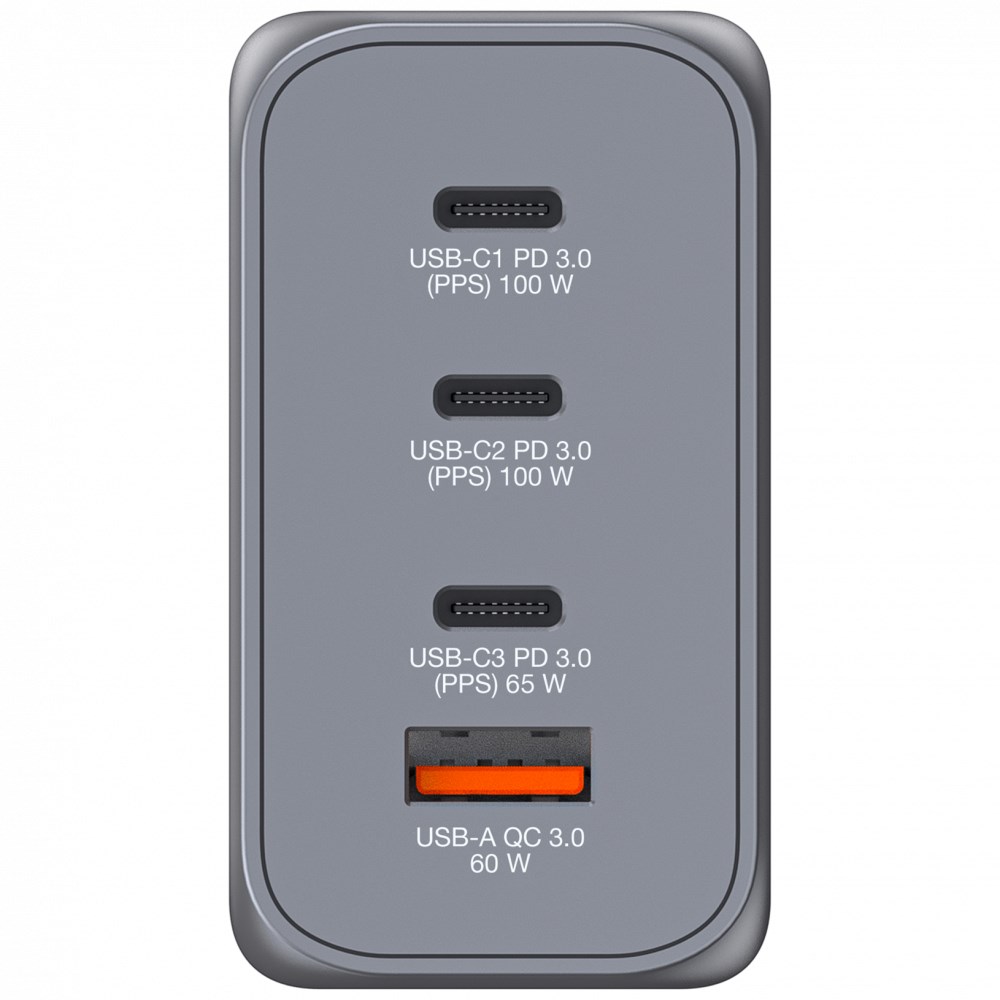 VERBATIM GaN Nabíječka do sítě GNC-200,  200W,  3x USB-C,  1x USB3 