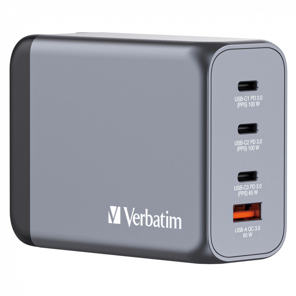 VERBATIM GaN Nabíječka do sítě GNC-200,  200W,  3x USB-C,  1x USB5 