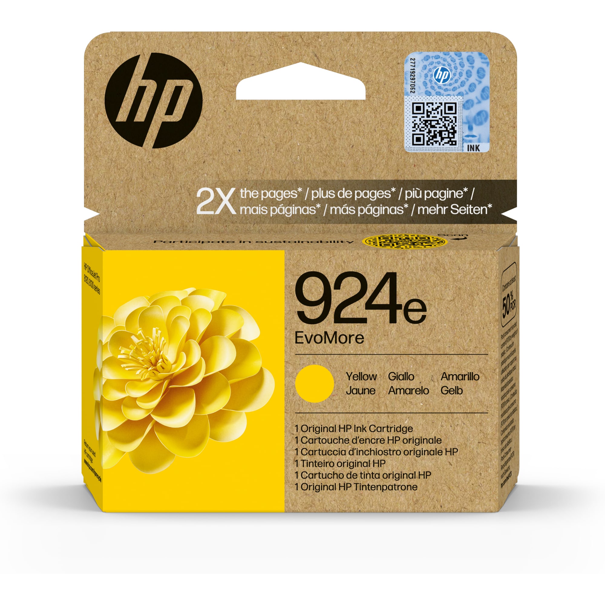 HP 924e EvoMore Yellow Original Ink Cartridge (800 pages)1 