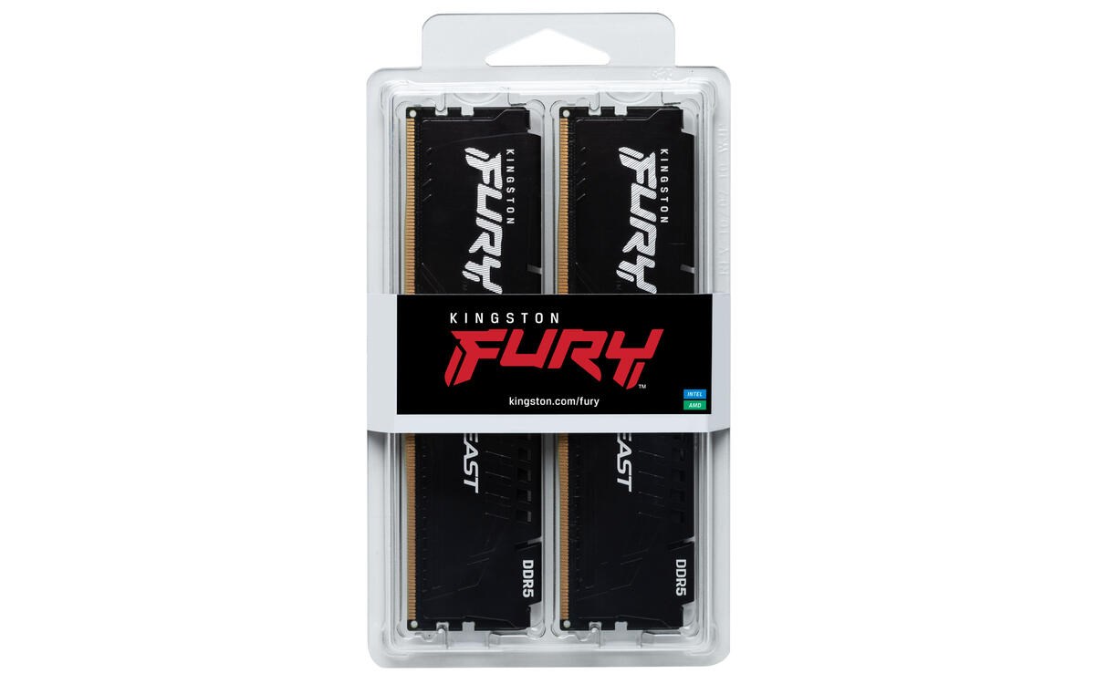 KINGSTON DIMM DDR5 64GB (Kit of 2) 6400MT/ s CL32 ECC FURY Beast XMP Černá1 