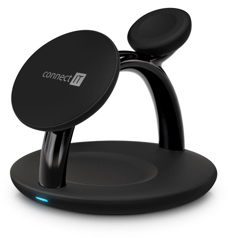 CONNECT IT Bezdrátová nabíječka 3v1 MultiCharge MagSafe pro IPhone,  Apple Watch a AirPods,  15 W,  Černá0 