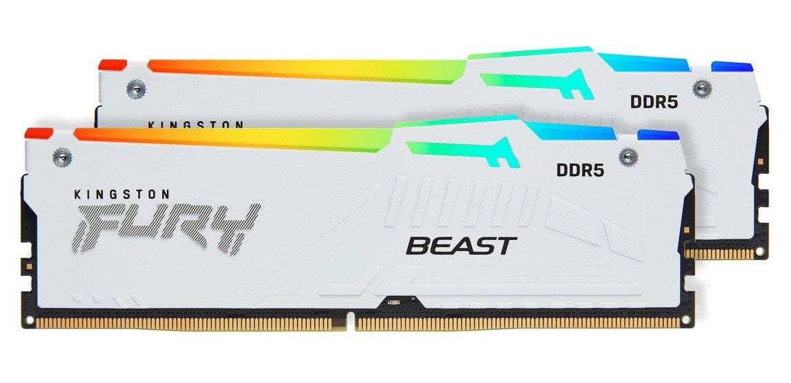 KINGSTON DIMM DDR5 32GB (Kit of 2) 6800MT/ s CL34 Non-ECC FURY Beast RGB EXPO,  Bílá0 