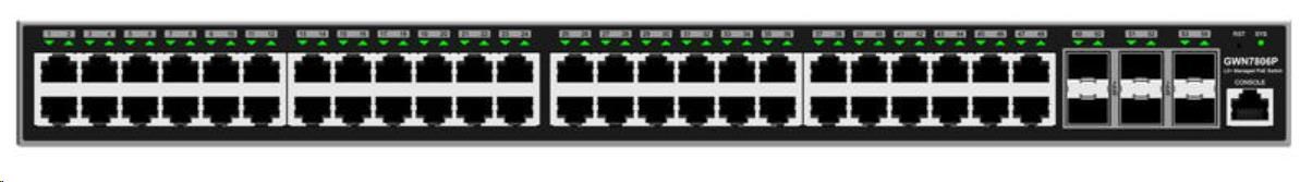 Grandstream GWN7806P Layer 2+ Managed Network PoE Switch,  48 portů /  6 SFP+0 