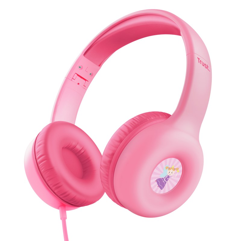 TRUST sluchátka Nouna Kids Headphones,  Růžová3 