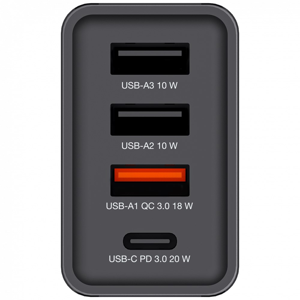 VERBATIM Univerzální adaptér CHR-30EU2,  30W,  1x USB-C,  3x USB černá1 