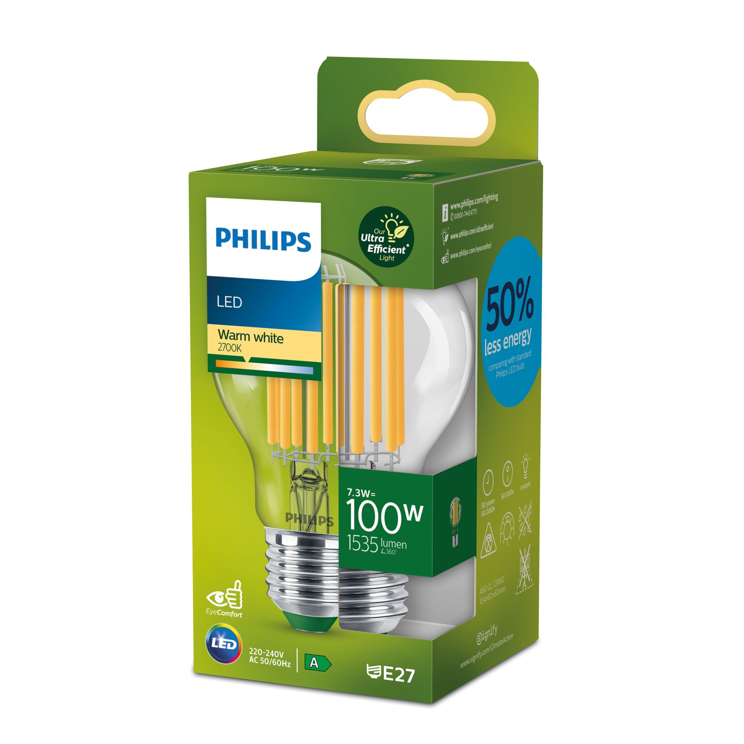 PHILIPS žárovka LED CLA 100WA60 E27 2700K CL UE SRT40 